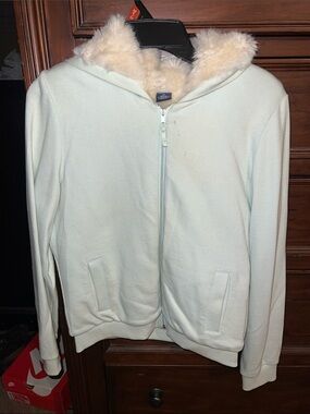 GAP Cream Fleece-Lined Hooded Jacket